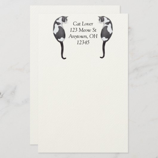 Maßgeschneidertes Tuxedo Cats Stationery Briefpapier (Vorne/Hinten)