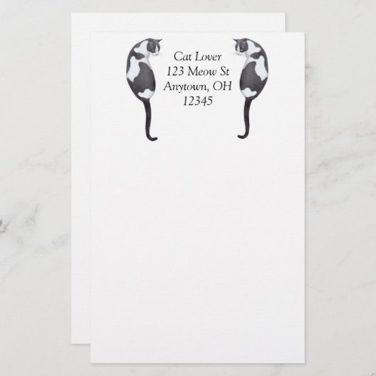 Maßgeschneidertes Tuxedo Cats Stationery Briefpapier (Vorne/Hinten)
