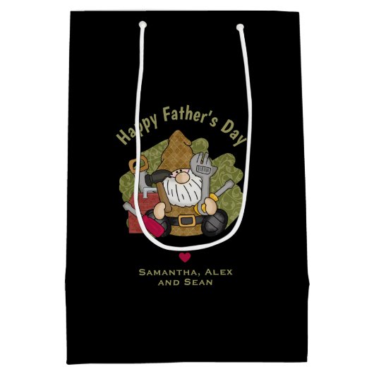 Maßgeschneidertes und Personalisiertes Handyman Ga Mittlere Geschenktüte (Rückseite)