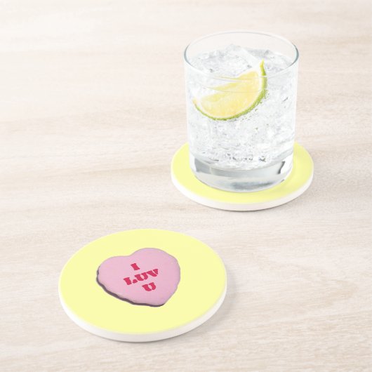 Maßgeschneidertes Valentinherz Getränkeuntersetzer (Seite)