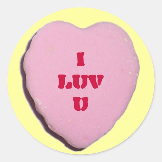 Maßgeschneidertes Valentinherz Runder Aufkleber (Vorderseite)