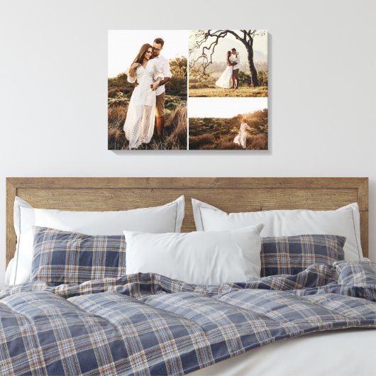 Maßgeschneidertes Verlobung 3 Foto-Hochzeitszeiche Leinwanddruck (Insitu (Schlafzimmer))