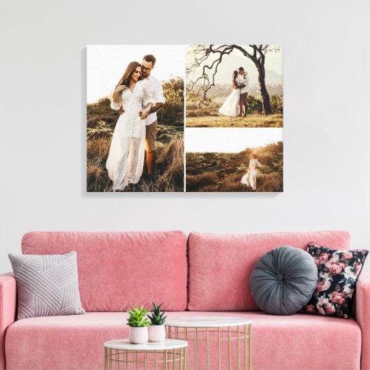 Maßgeschneidertes Verlobung 3 Foto-Hochzeitszeiche Leinwanddruck (Insitu (Wohnzimmer))