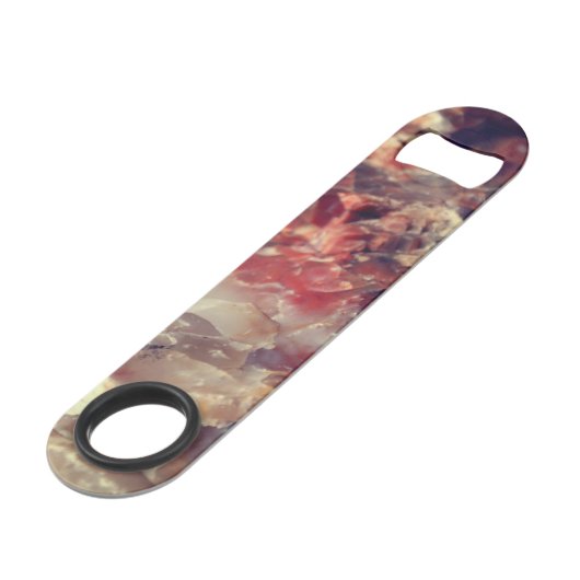 Maßgeschneidertes versteinertes Holz mit Quarz- Fl Speed Flaschenöffner (Rückseite Schrägansicht)