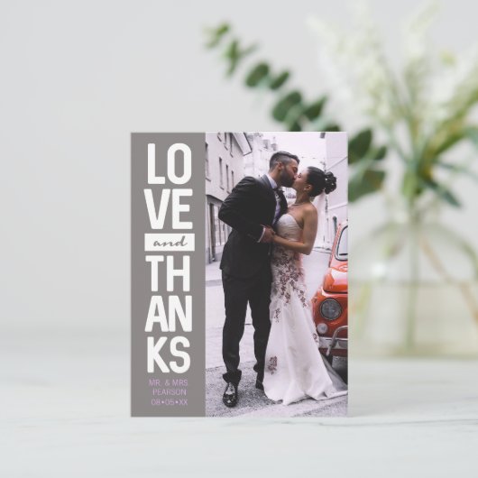 Maßgeschneidertes vertikales Foto Hochzeit "Liebe Postkarte (Stehend Vorderseite)