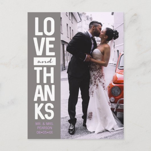 Maßgeschneidertes vertikales Foto Hochzeit "Liebe Postkarte (Vorderseite)