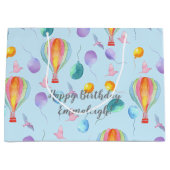 Maßgeschneidertes Wasserfarben-Heißluftballon-Must Große Geschenktüte (Vorderseite)