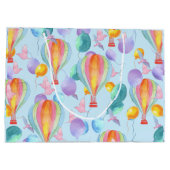 Maßgeschneidertes Wasserfarben-Heißluftballon-Must Große Geschenktüte (Rückseite)