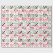 Maßgeschneidertes Weihnachts-Welpe-Bild Funny-Hund Geschenkpapier (Flach)