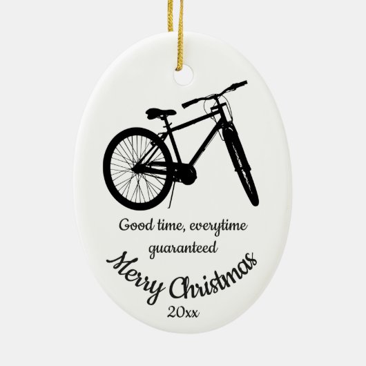 Maßgeschneidertes Weihnachtsfahrrad - gutes Zeitan Keramik Ornament (Hinten)