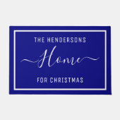 Maßgeschneidertes Weihnachtsfamilienblau Fußmatte (Vorderseite)