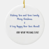 Maßgeschneidertes Weihnachtsgeschenk für die Keram Keramik Ornament (Hinten)