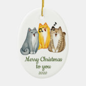 Maßgeschneidertes Weihnachtslied Katzen Süße Tier Keramik Ornament (Vorne)