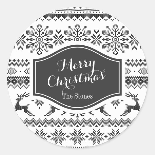 Maßgeschneidertes Weihnachtspulli Runder Aufkleber (Vorderseite)