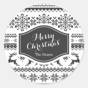 Maßgeschneidertes Weihnachtspulli Runder Aufkleber