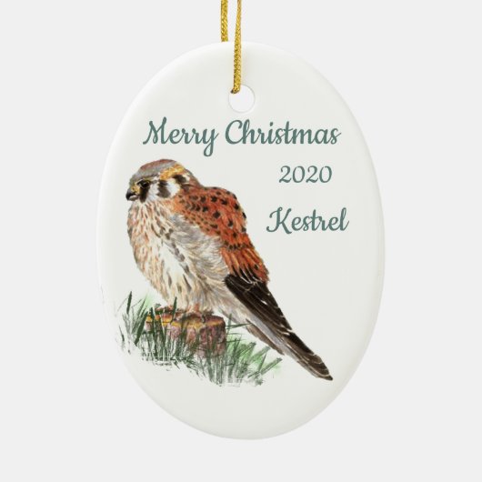 Maßgeschneidertes Weihnachtswasserkestrel, Falken Keramik Ornament (Hinten)