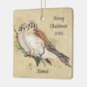 Maßgeschneidertes Weihnachtswasserkestrel, Falken Keramikornament (Links)