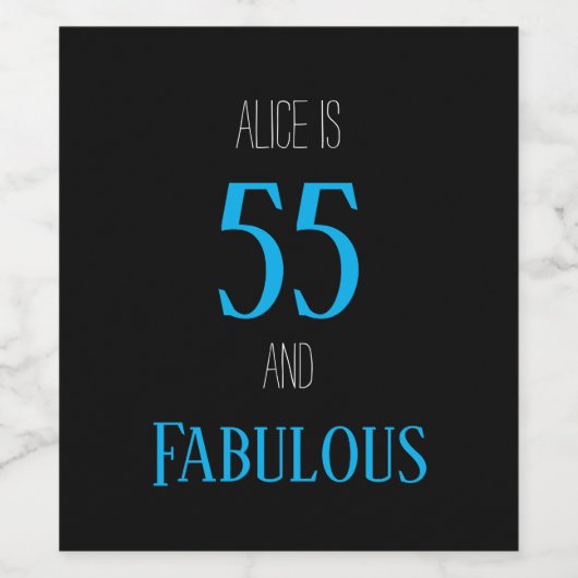 Maßgeschneidertes Weinetikett 55 und fabelhafte We (Einzelnes Label)