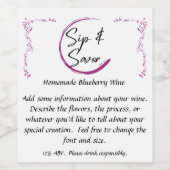 Maßgeschneidertes Weinlabel Weinetikett (Einzelnes Label)