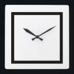 Maßgeschneidertes Weiß mit schwarzem Streifen deko Quadratische Wanduhr<br><div class="desc">Maßgeschneidertes Weiß mit schwarzem Streifen Decorative Square Wall Clock</div>
