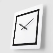 Maßgeschneidertes Weiß mit schwarzem Streifen deko Quadratische Wanduhr (Winkel)