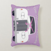 Maßgeschneidertes weißes Hochzeitlimousine-Datum Dekokissen (Vorderseite(Vertikal))