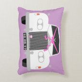 Maßgeschneidertes weißes Hochzeitlimousine-Datum Zierkissen (Vorderseite(Vertikal))