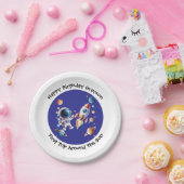 Maßgeschneidertes, weltraumorientiertes Geburtstag Pappteller (Party)