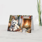 Maßgeschneidertes Westie beim Feuerurlaub Karte (Vorderseite)