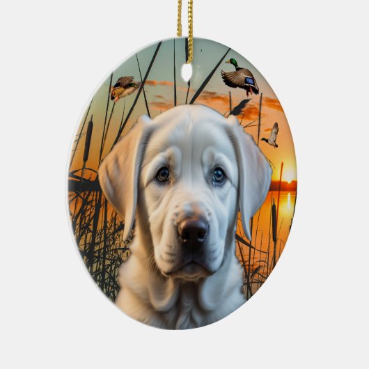 Maßgeschneidertes White Labrador Puppy Ornament (Rechts)