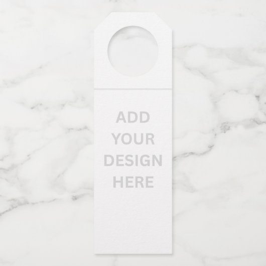 Maßgeschneidertes White Standard Matte Flaschenanhänger (Vorderseite)