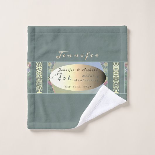 Maßgeschneidertes Wildblume Hochzeitsstipenhandtuc Badhandtuch Set (Waschlappen)