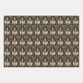 Maßgeschneidertes Wrapping Paper Black & Gold Star Geschenkpapier Set (Vorderseite 3)