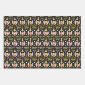 Maßgeschneidertes Wrapping Paper Black & Gold Star Geschenkpapier Set (Vorderseite 2)