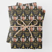 Maßgeschneidertes Wrapping Paper Black & Gold Star Geschenkpapier Set (Beispiel)