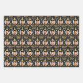 Maßgeschneidertes Wrapping Paper Black & Gold Star Geschenkpapier Set (Vorderseite)