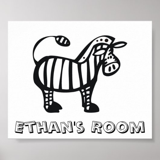 Maßgeschneidertes Zebra-Kinderzimmer-Poster Poster (Vorne)