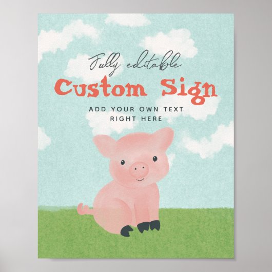 Maßgeschneidertes Zeichen für Boys in der Tierhalt Poster (Vorne)