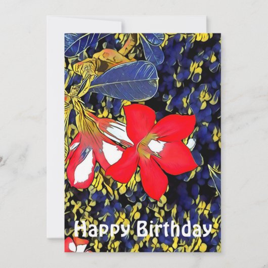 Maßgeschneidertes Zitat Blumenfarben Rotes Adenium (Vorderseite)