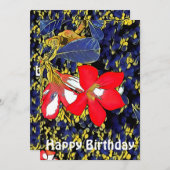 Maßgeschneidertes Zitat Blumenfarben Rotes Adenium (Vorne/Hinten)