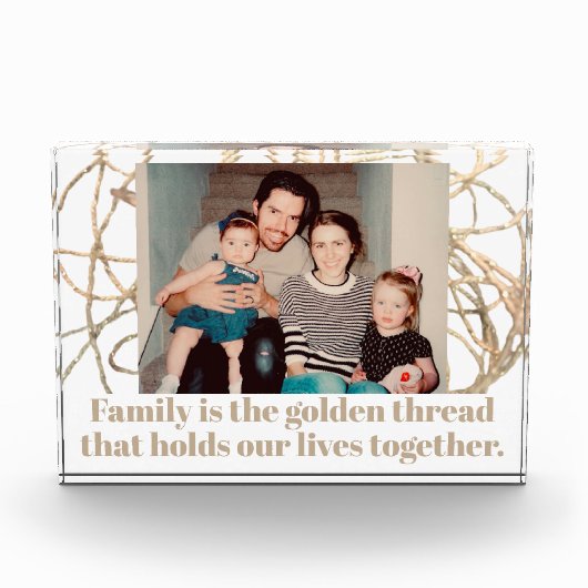 Maßgeschneidertes Zitat Foto-Gold der Familie Fotoblock (Vorderseite)