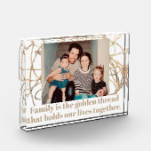 Maßgeschneidertes Zitat Foto-Gold der Familie Fotoblock (Links)