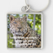 Maßgeschneidertes Zitat von Leopard Fotografie Schlüsselanhänger (Vorne)