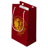 Maßgeschneidertes Zodiac 2017 Rooster-Jahr Kleine Kleine Geschenktüte (Rückseite Schrägansicht)