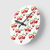 Maßgeschneidertes Zubehör für rote Kirsche LeahG Runde Wanduhr (Winkel)