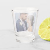 Maßgeschneidertes Zwei-Paar-Foto Schnapsglas (Rückseite)