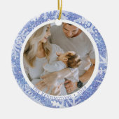 Maßgeschneidertes zweiseitiges Foto Weihnachtsschm Keramik Ornament (Vorne)
