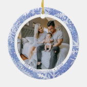 Maßgeschneidertes zweiseitiges Foto Weihnachtsschm Keramik Ornament (Hinten)