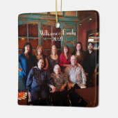 Maßgeschneidertes zweiseitiges Foto Weihnachtsschm Keramikornament (Links)