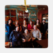 Maßgeschneidertes zweiseitiges Foto Weihnachtsschm Keramikornament (Vorderseite)